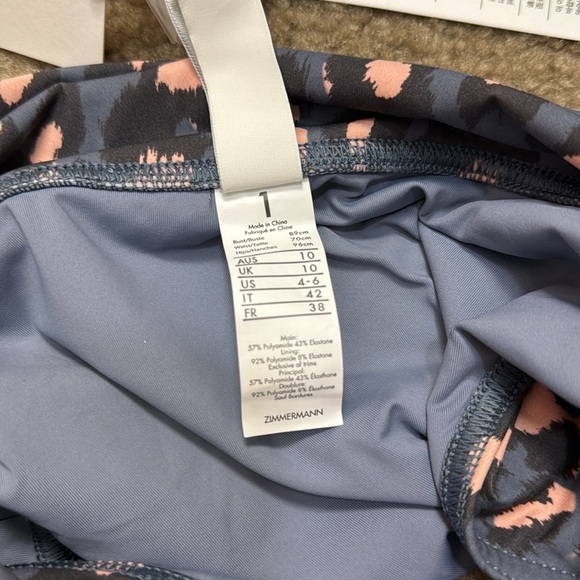 Zimmermann Sculpt Tie Bikini Bottoms Slate Leopard - Picture 6 of 6